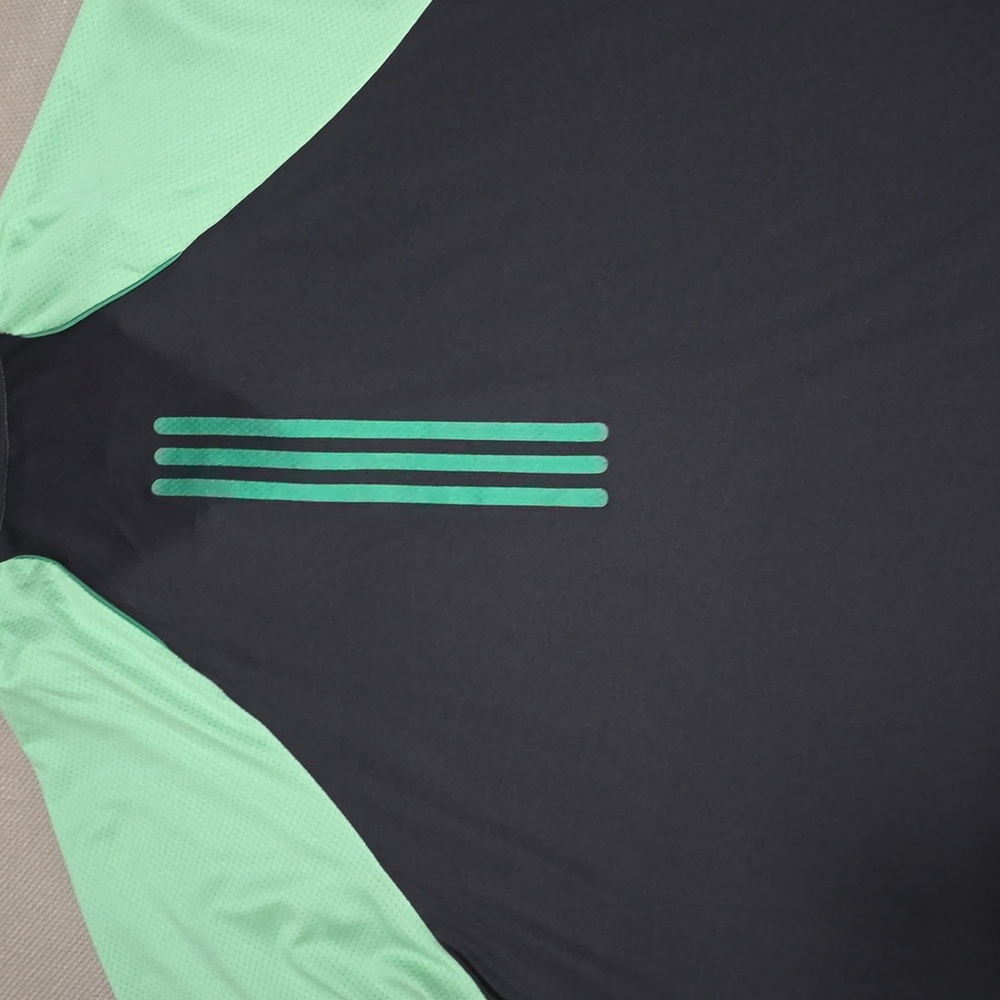 Adidas Polo T-Shirt 1/4 Zip Green Black Mens Size XXL Activewear Sport Jersey - Picture 15 of 16